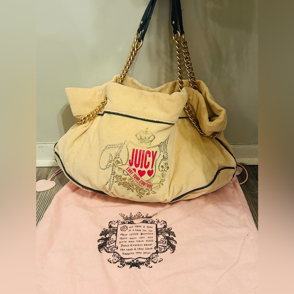 🎉FLASH SALE Vintage Juicy Couture Beige Canvas Shoulder Bag
